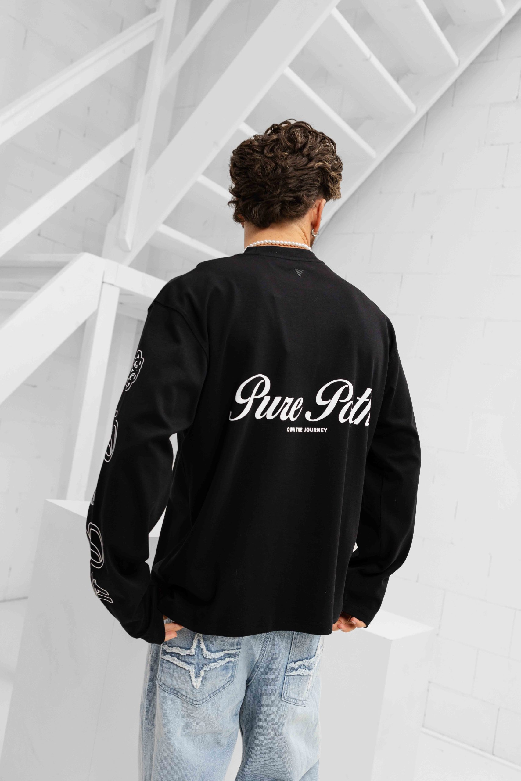 Pure Path Essence Of Life Longsleeve T-Shirt Heren Zwart