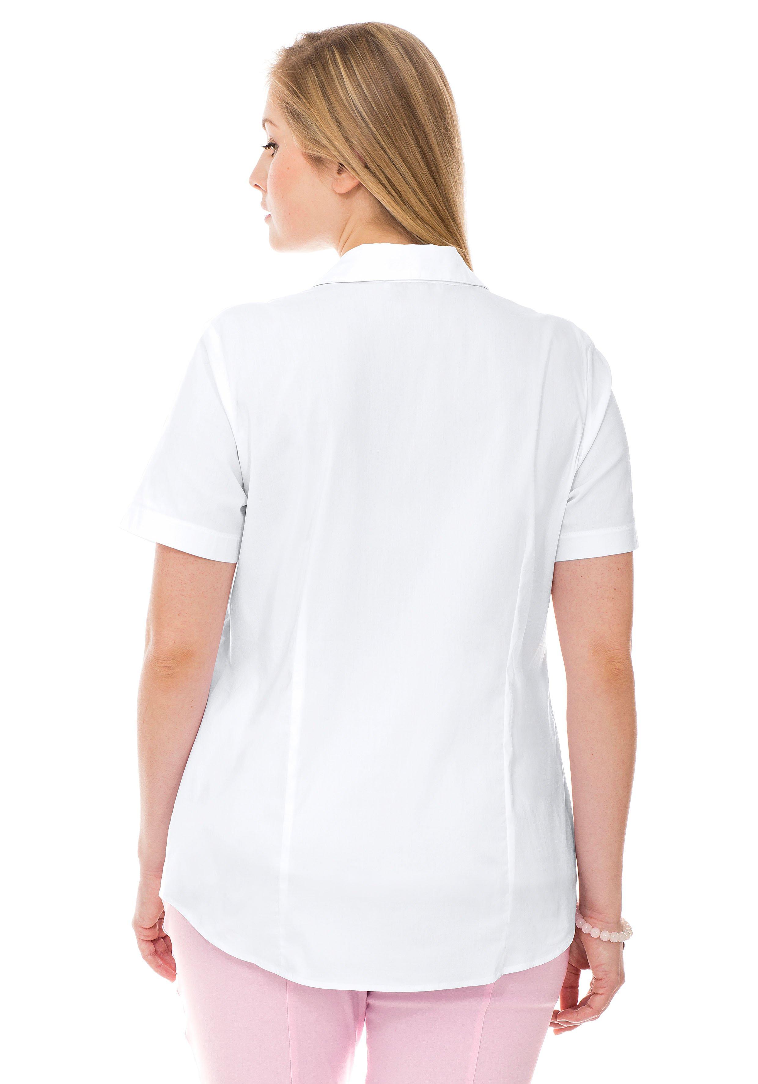 Stretch-Bluse mit kurzem Arm, leicht tailliert