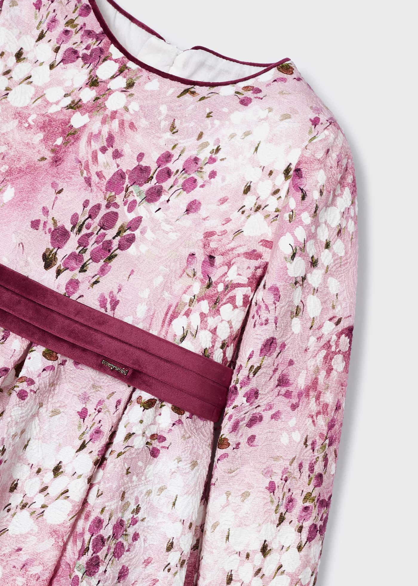 Vestido infantil com estampa jacquard