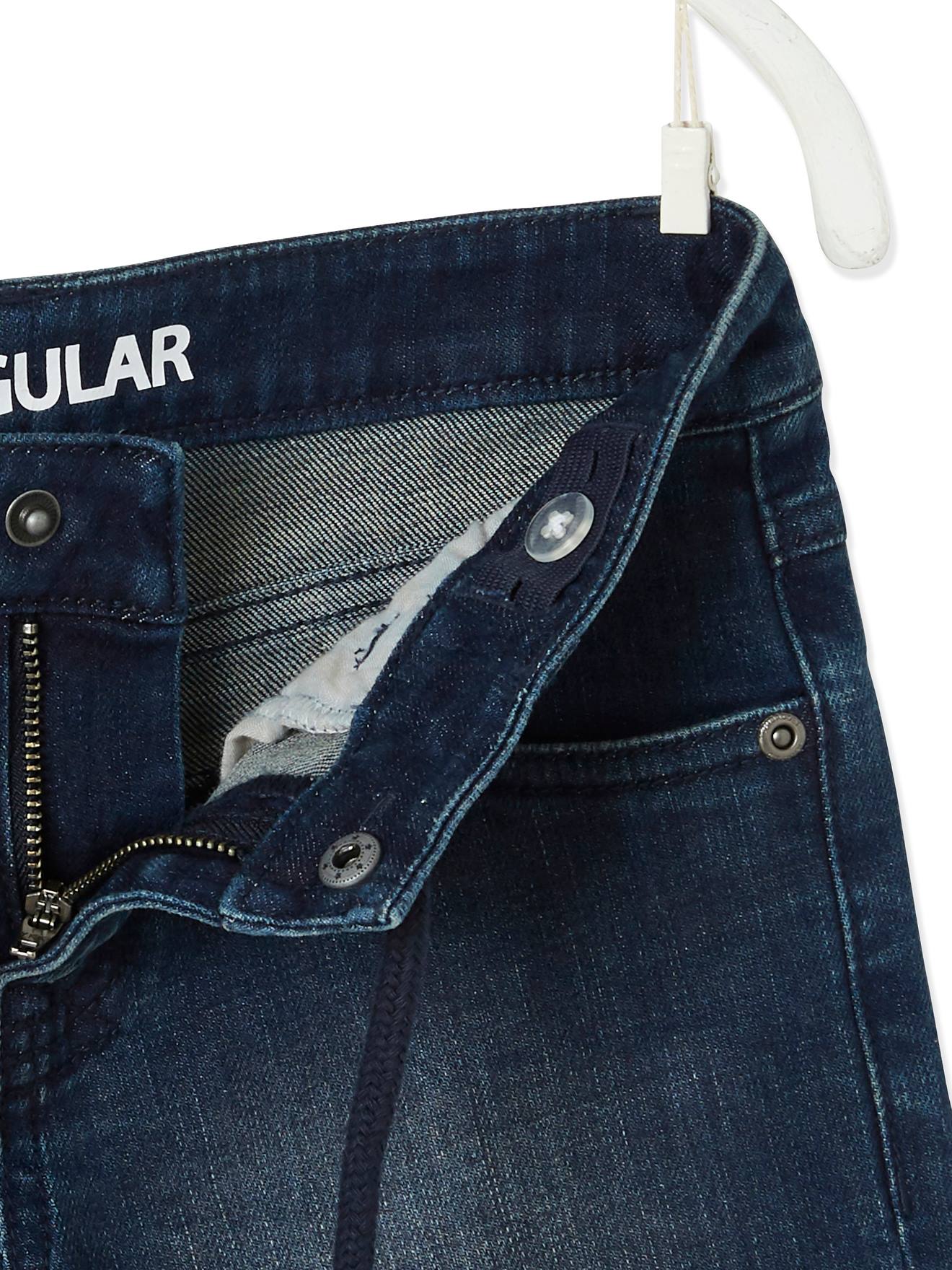 Bermuda jeans azul-escura lisa para meninos