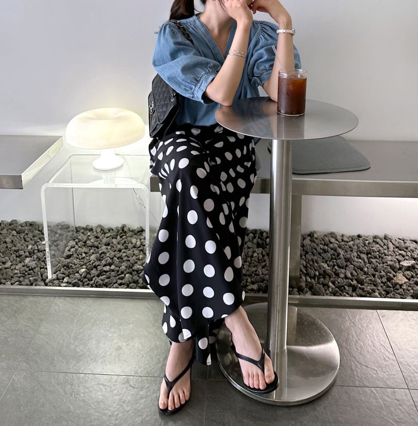 Coris - Culottes met elastische taille en stippen
