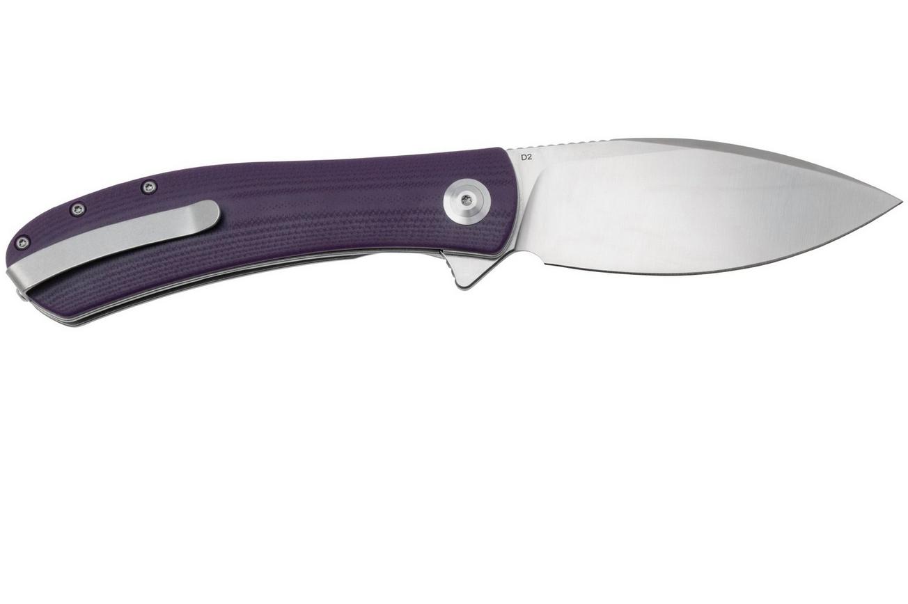 Trollsky Knives Mandu XL MT006-XL Satin D2, Purple G10 zakmes
