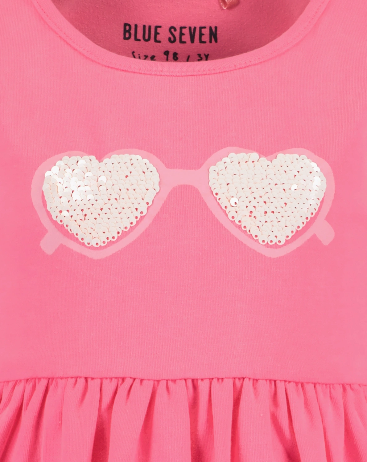 Kurzarm-Kleid SUNGLASSES mit Rüschenärmeln in pink