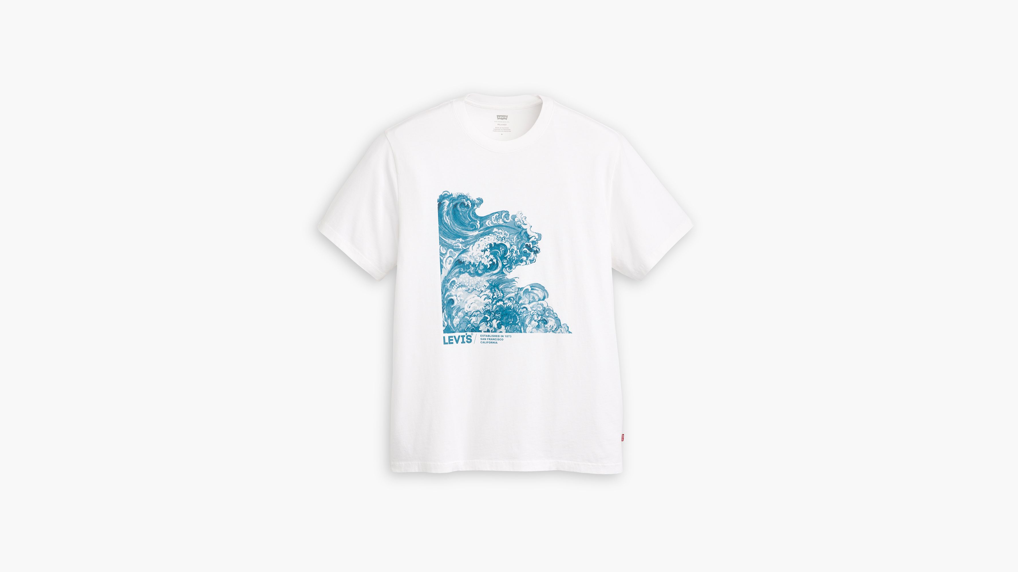 T-shirt graphique Relaxed - Wave Aop Hl Logo White+ - Blanc