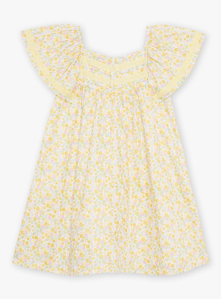Robe jaune fleurie