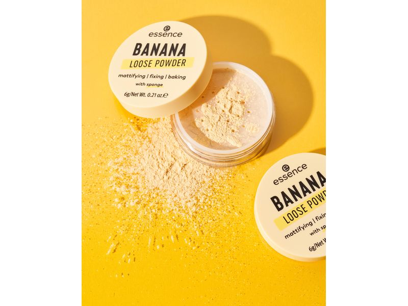 essence Puder Banana Loose Loser Puder in softem Gelb-Ton inklusive Schwämmchen