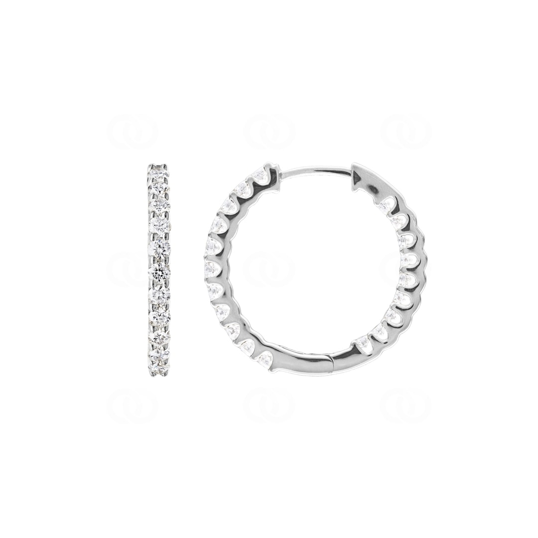 1.00 Karat Diamant-Kreolen 750/18 K Weissgold Ø 20mm
