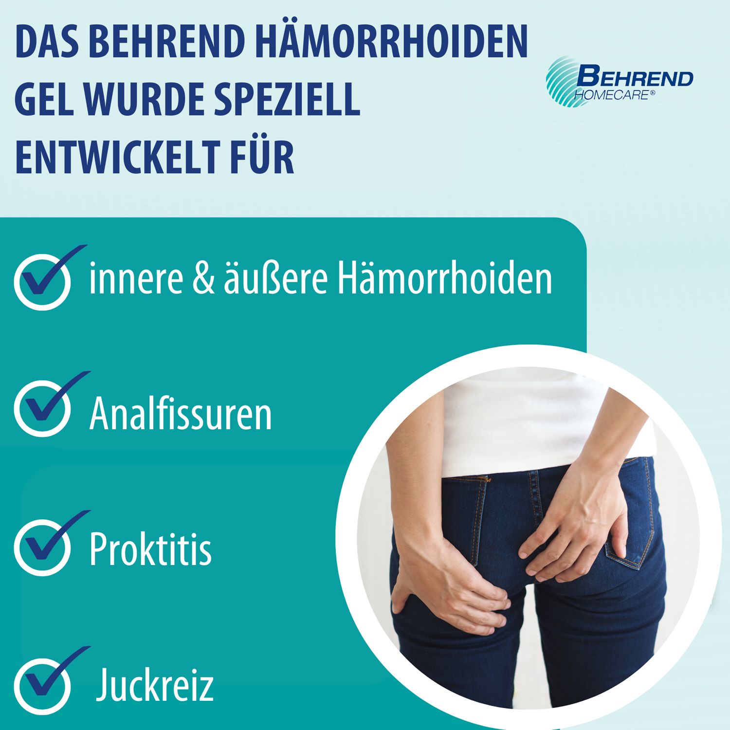 Behrend Hämorrhoiden Gel - bei inneren & äußeren Hämorrhoiden, Analjucken, Analfissuren & Proktitis – Hämorrhoiden Salbe reduziert Schmerzen, Juckreiz & Brennen