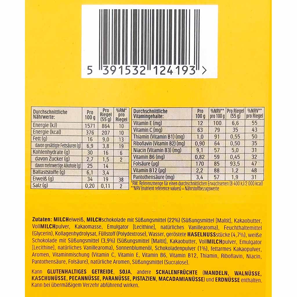 Fulfil Vitamin&Protein Riegel Chocolate Haselnuss Geschmack 15x55g = 825g MHD:18.2.25