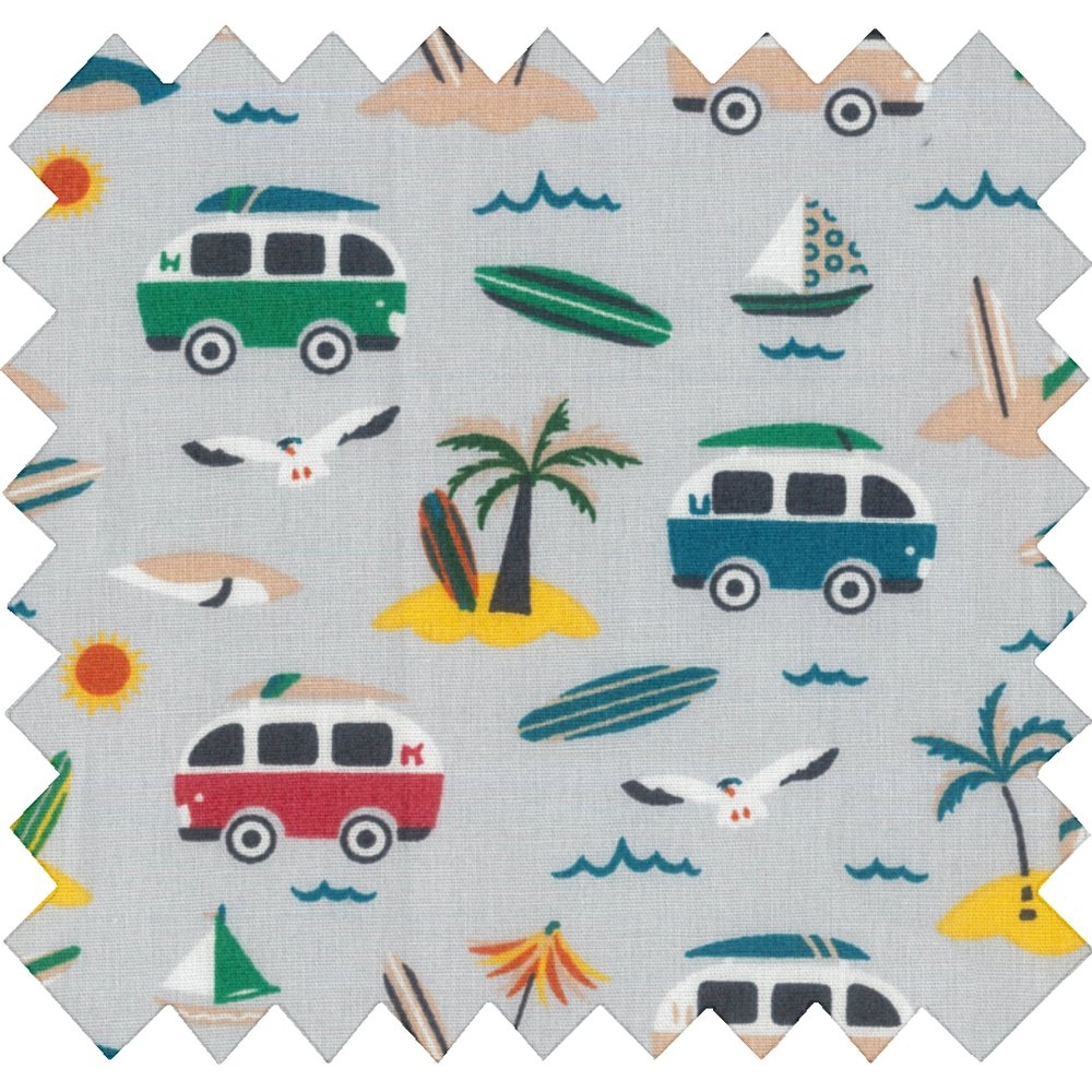 Coupon Tissu 50 Cm Surfing Paradise