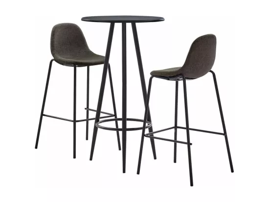 Ensemble de bar 3 pcs Tissu Gris foncé