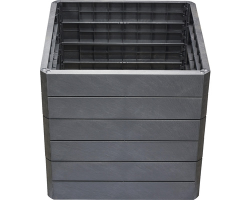 Klassieke verhoogde tuinbak GARANTIA ERGO Quadro L 75 incl. Flora waterbesparend systeem 80 x 80 x 75 cm steen