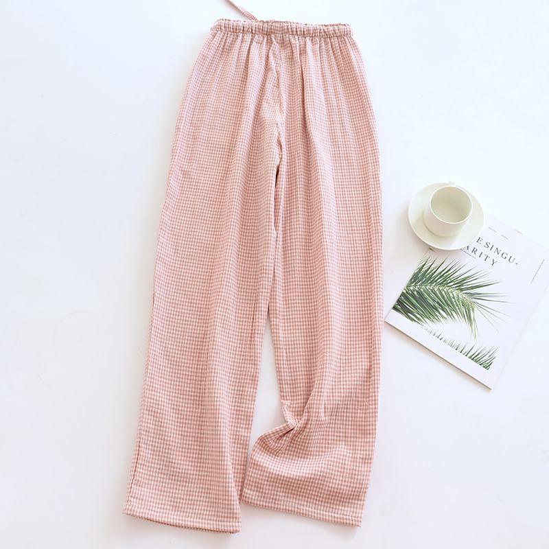 Dogini - Bijpassende pyjamabroek met hoge taille en ruitmotief (verschillende ontwerpen)