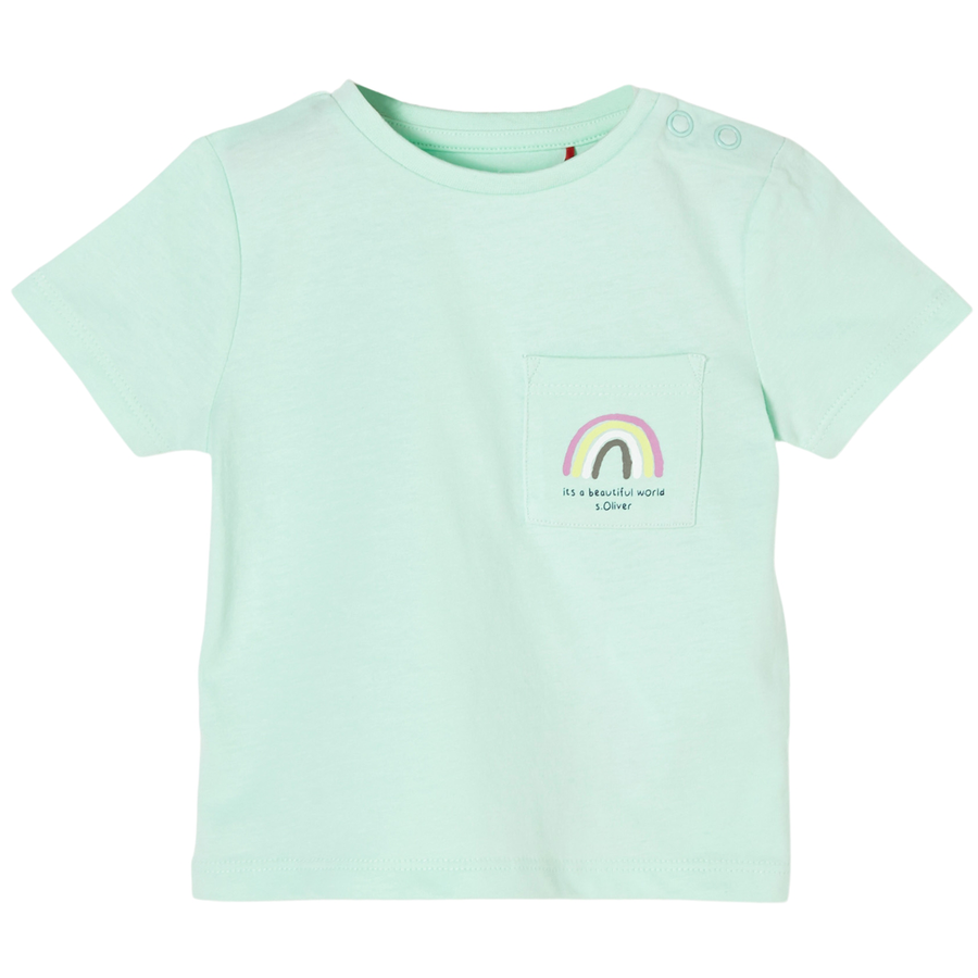 s.Oliver T-Shirt Brustasche türkis