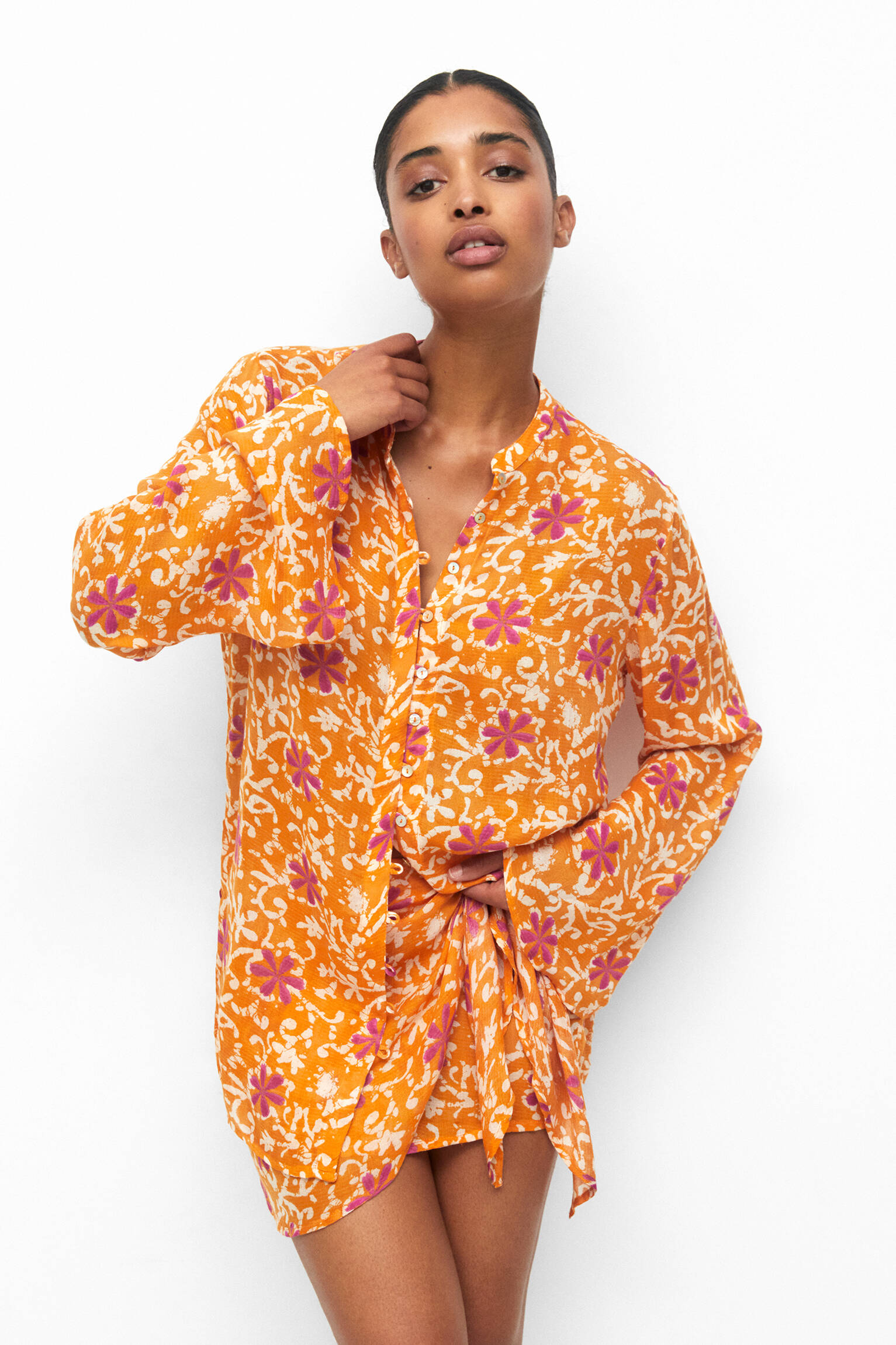CAMISA ESTAMPADA BOHO - LARANJA
