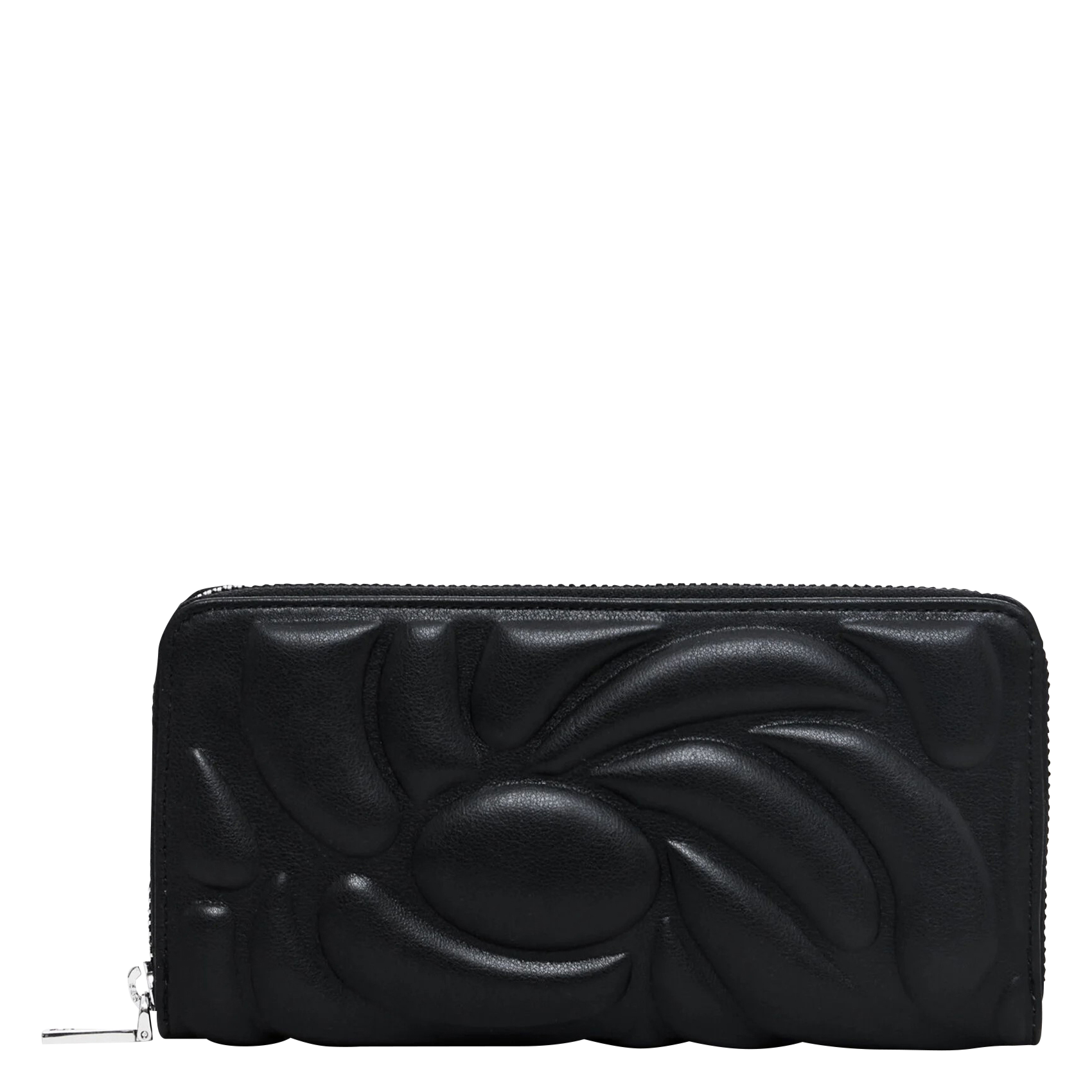 Portefeuille à relief géométrique floral | Noir