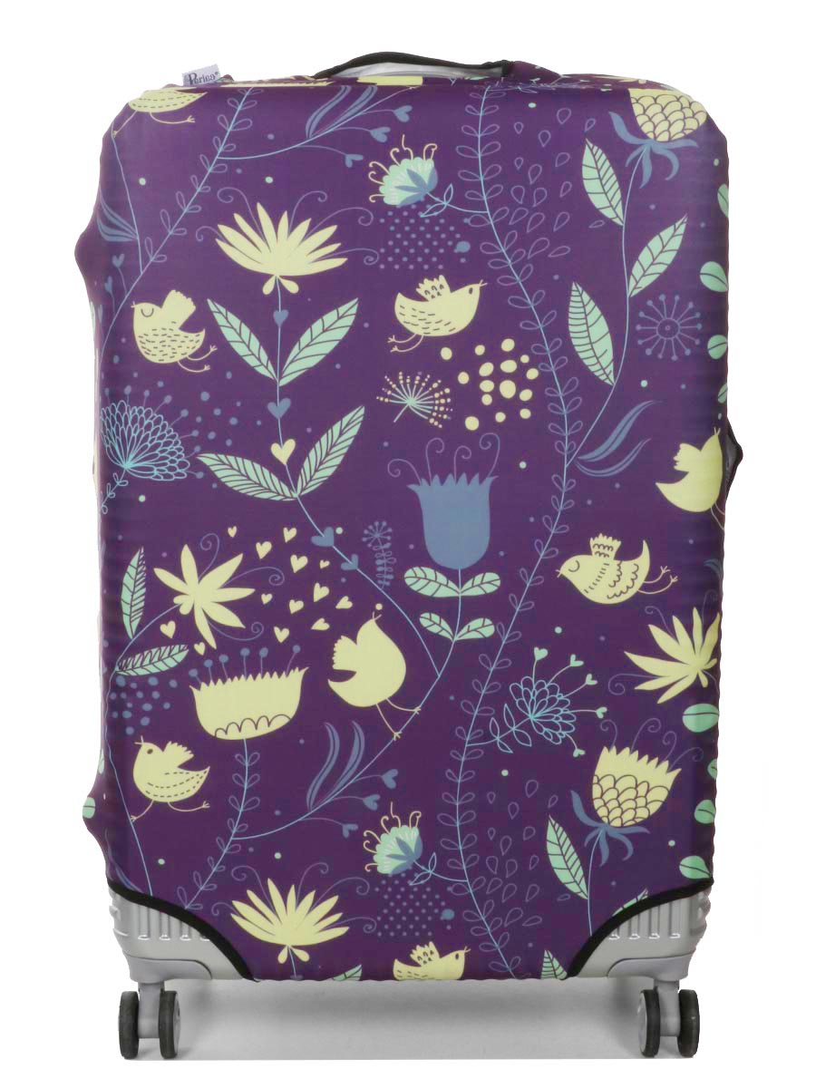 Housse de valise Periea Purple with Yellow Birds L