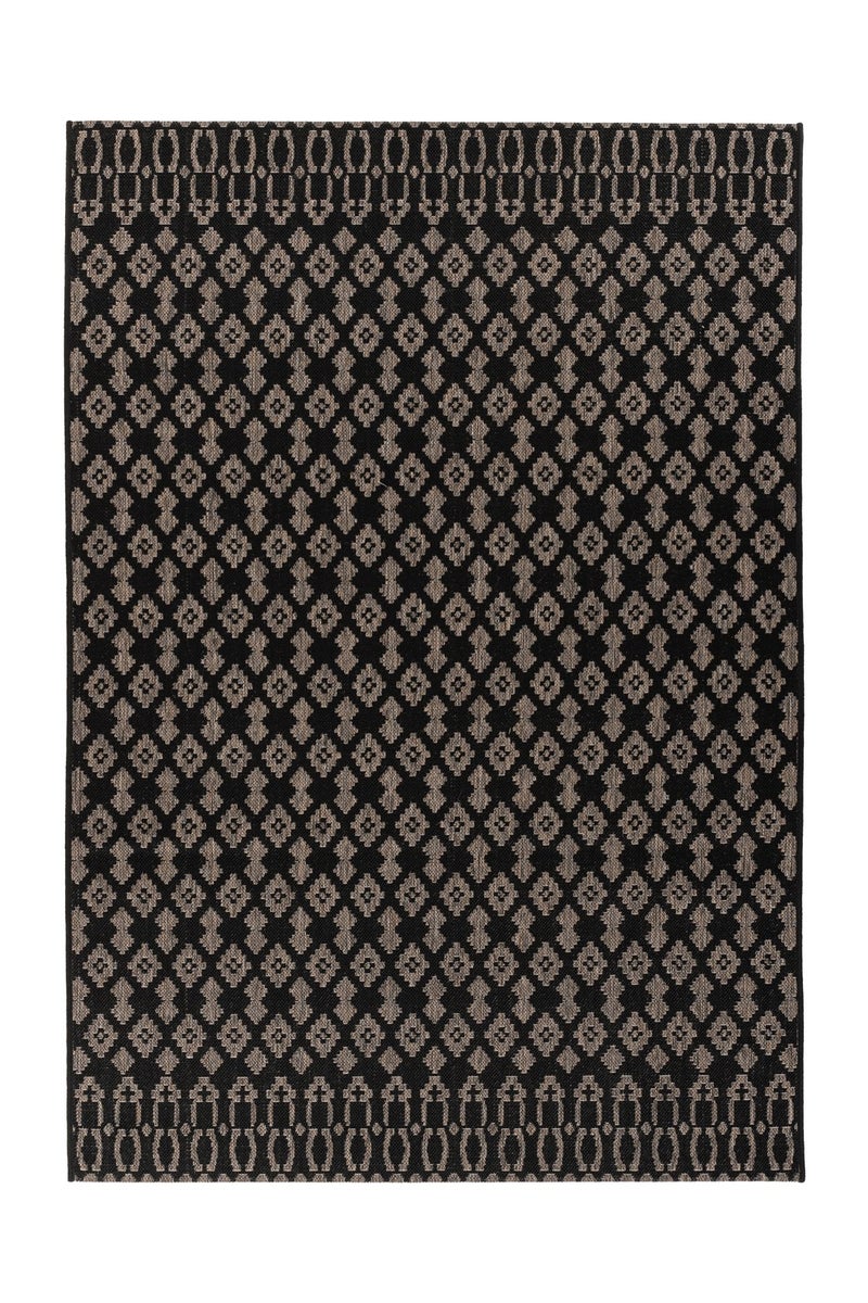 Silkaria platgeweven tapijt, antraciet/zwart, modern, 120 x 170 cm