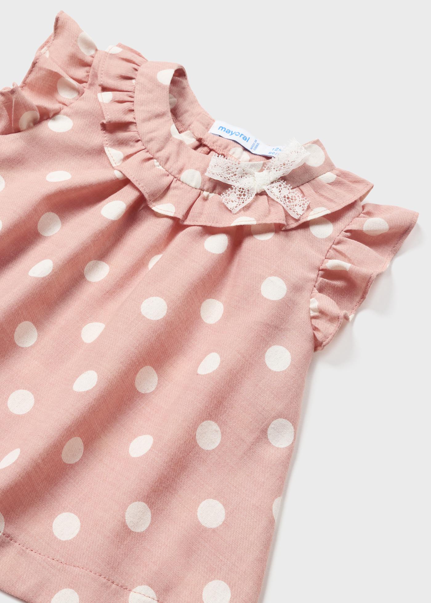 Conjunto de duas peças com estampa de bolinhas para bebê