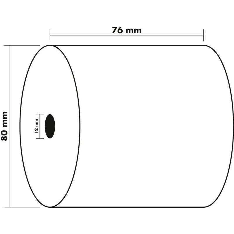 Bobines Caisses Exacompta 7680120V - l 76 mm x L 55 m, Ø 80 mm - 1 pli(s) - paquet de 10