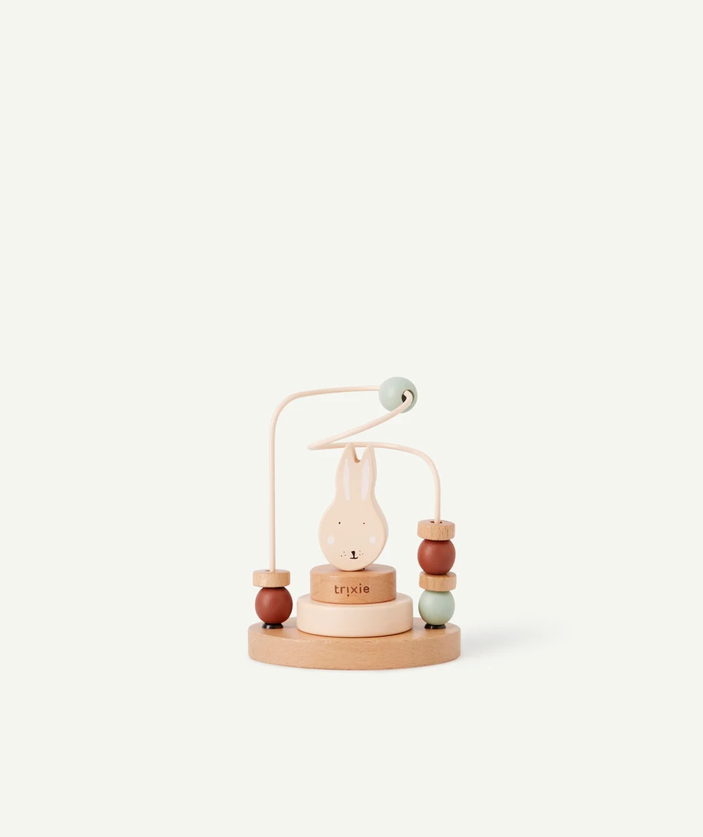 TRIXIELABYRINTHE EN BOIS LAPIN AVEC PERLES BÉBÉ