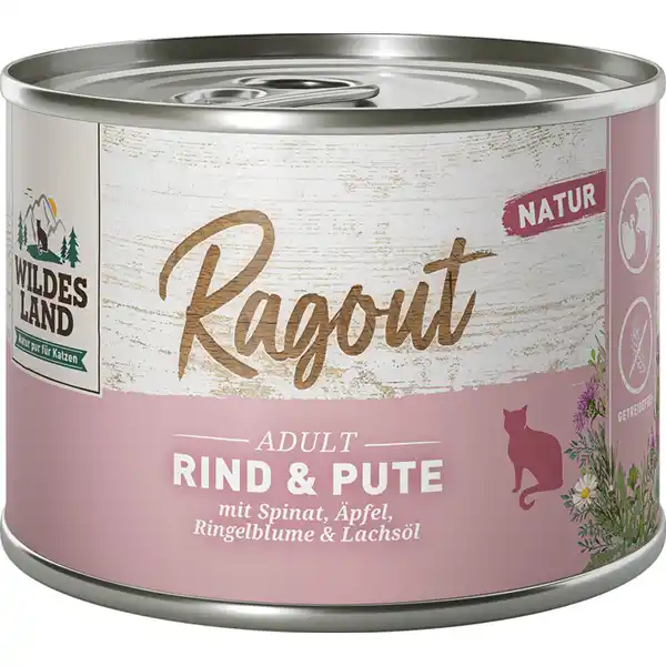 Katzennassfutter Ragout Rind Pute mit Spinat