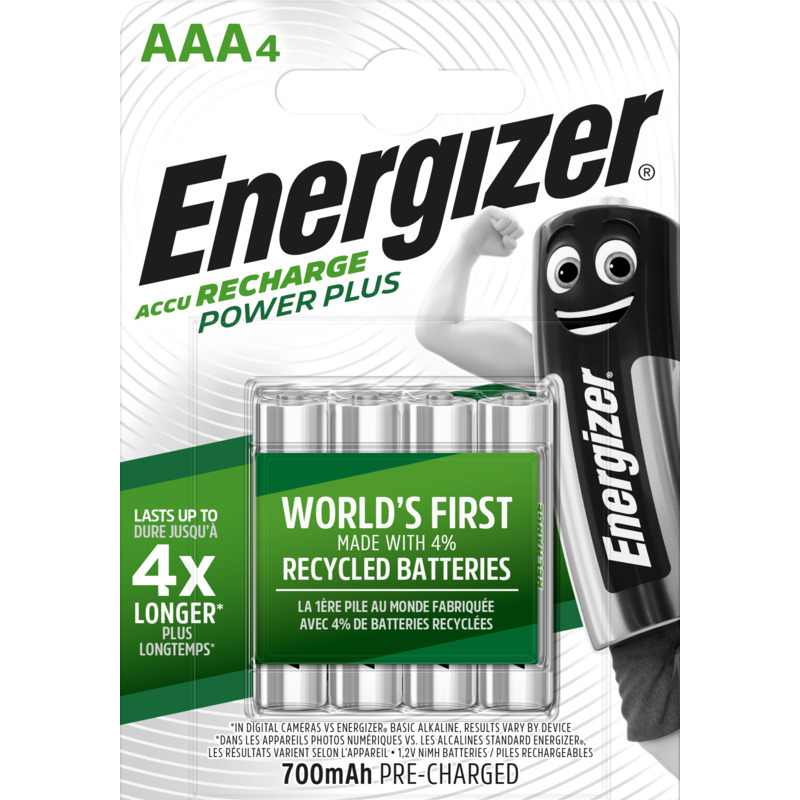Energizer Akkus Power Plus, AAA/HR03, 700 mAh, 4 Stück