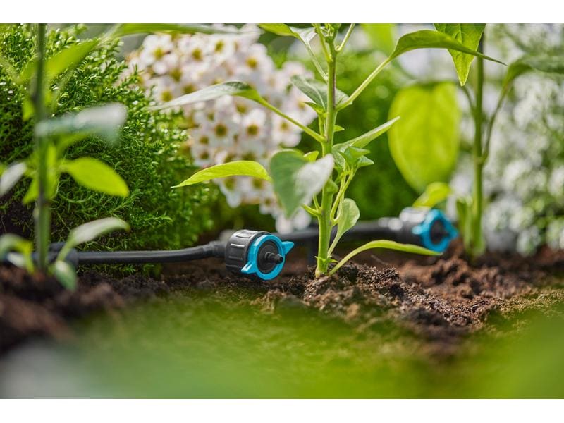 GARDENA Regulierbarer Reihentropfer Micro-Drip-System 1-8 l Regulierbare Bewässerung von in Reihe stehenden Pflanzen