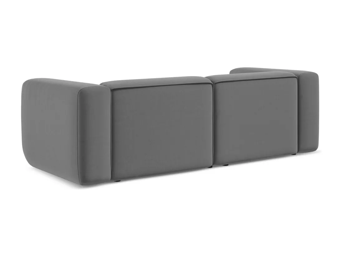 Canapé modulable 3 places en velours - gris - EKAHI