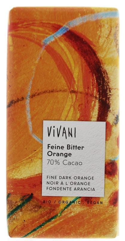 Vivani Chocolade puur sinaas 10 x 100g