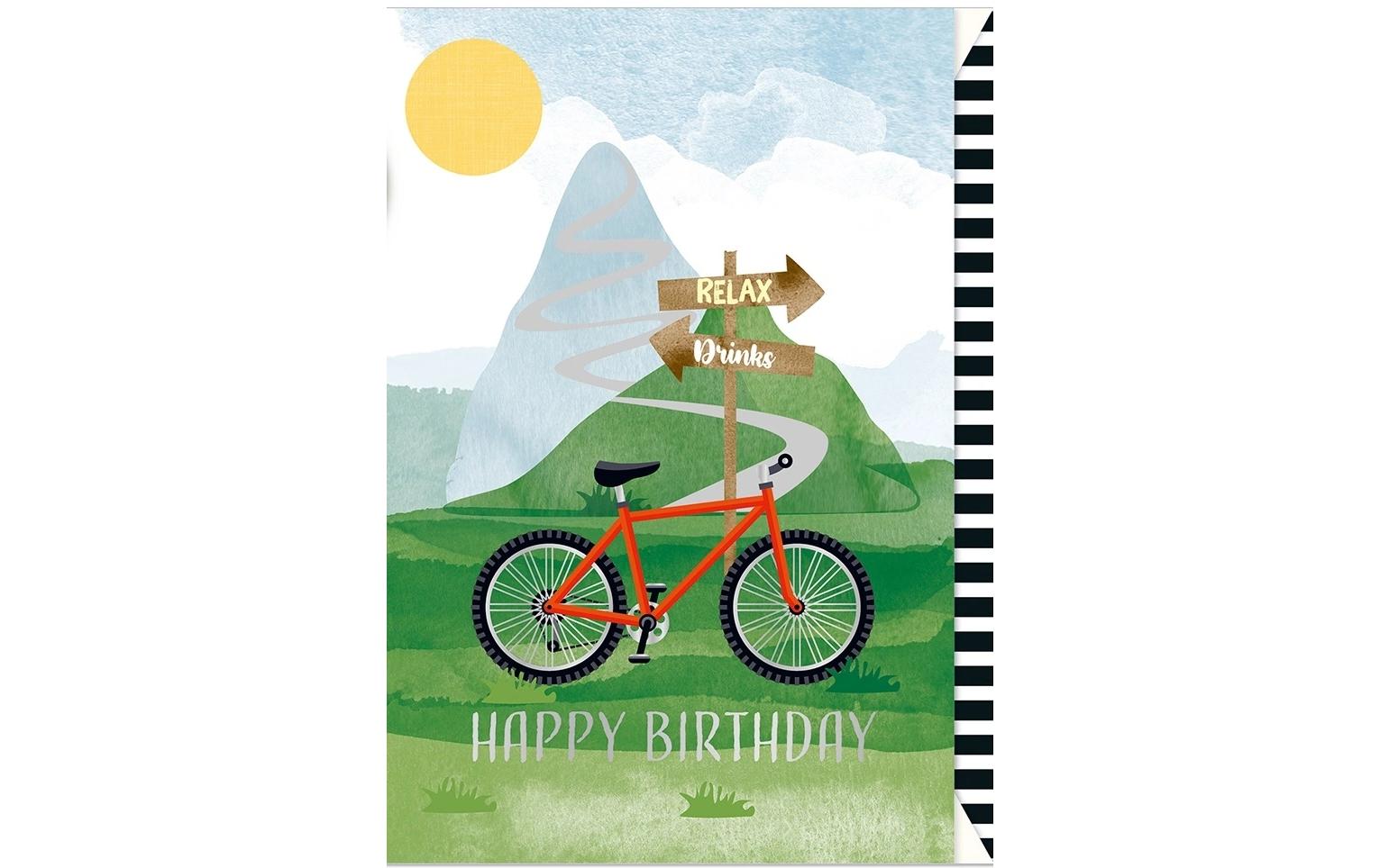 Geburtstagskarte Fahrrad B6Glückwunschkarte zum Geburtstag
