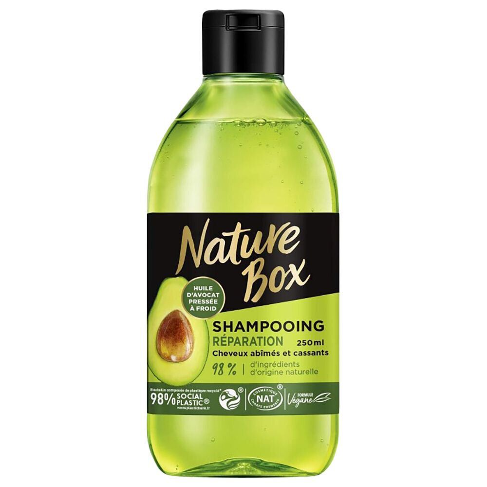 Shampoing réparateur à l'huile d'avocat Nature Box 250ml