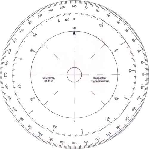 MINERVA Trigonometrie Kreis-Winkelmesser