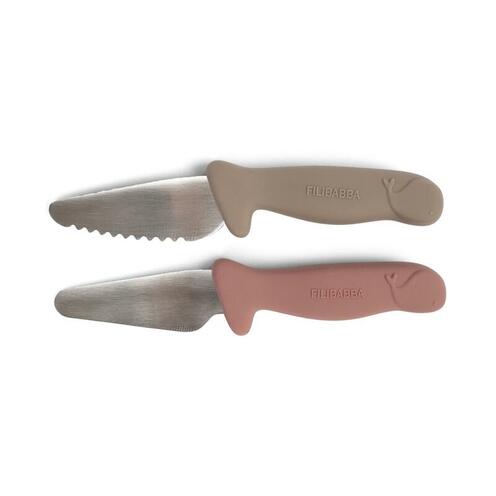 Couteaux d'apprentissage Filibabba - Taupe / Rose - FILIBABBA