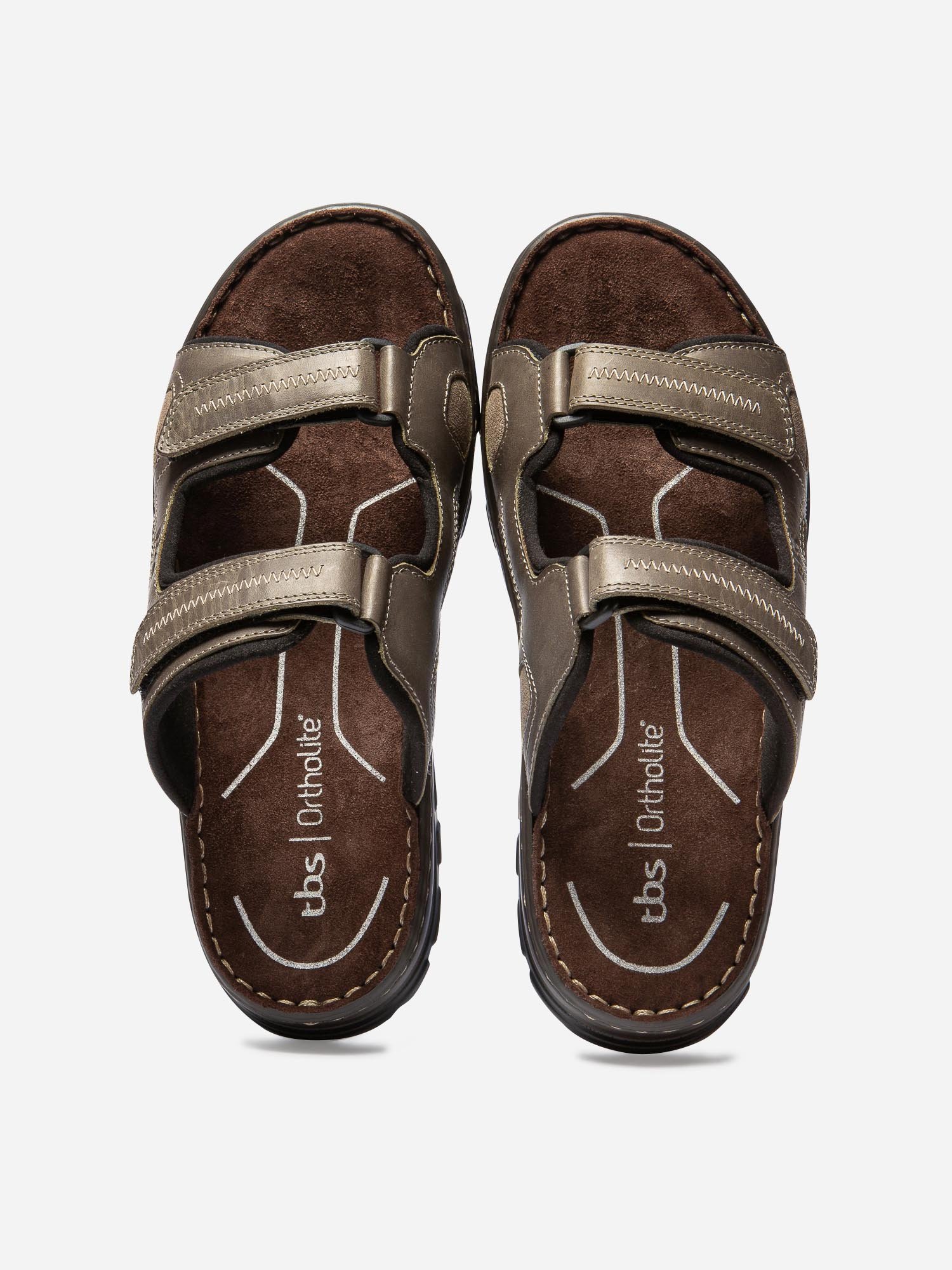 Mules Homme Semelle Ortholite Cuir Kaki