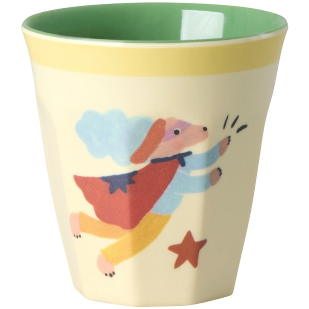 Køb Rice Melamin Kids Kop Med Hero Print - Green - Small - 6 Pak - 160 Ml