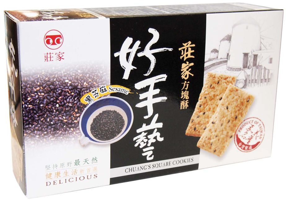 Zhuang Jia Vierkant Koekjes Zwarte Sesam Smaak 170g