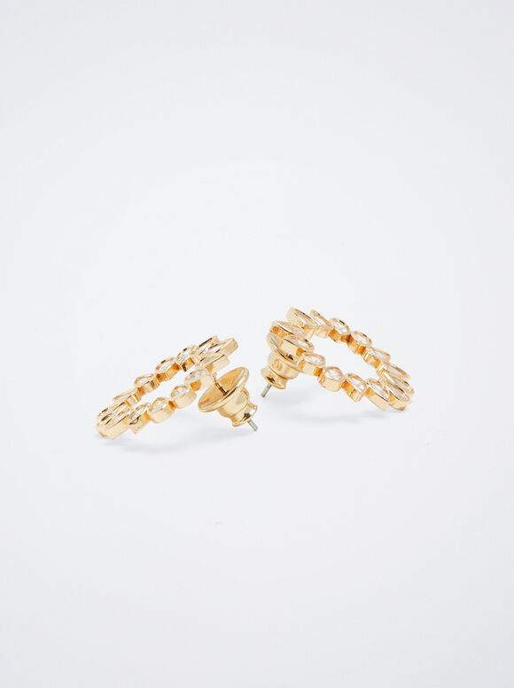 Brincos com zircônia cúbica - Dourado