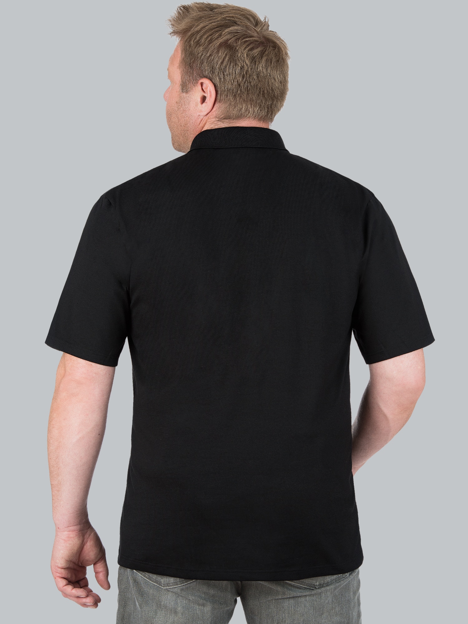 Poloshirt aus Single-Jersey Schwarz
