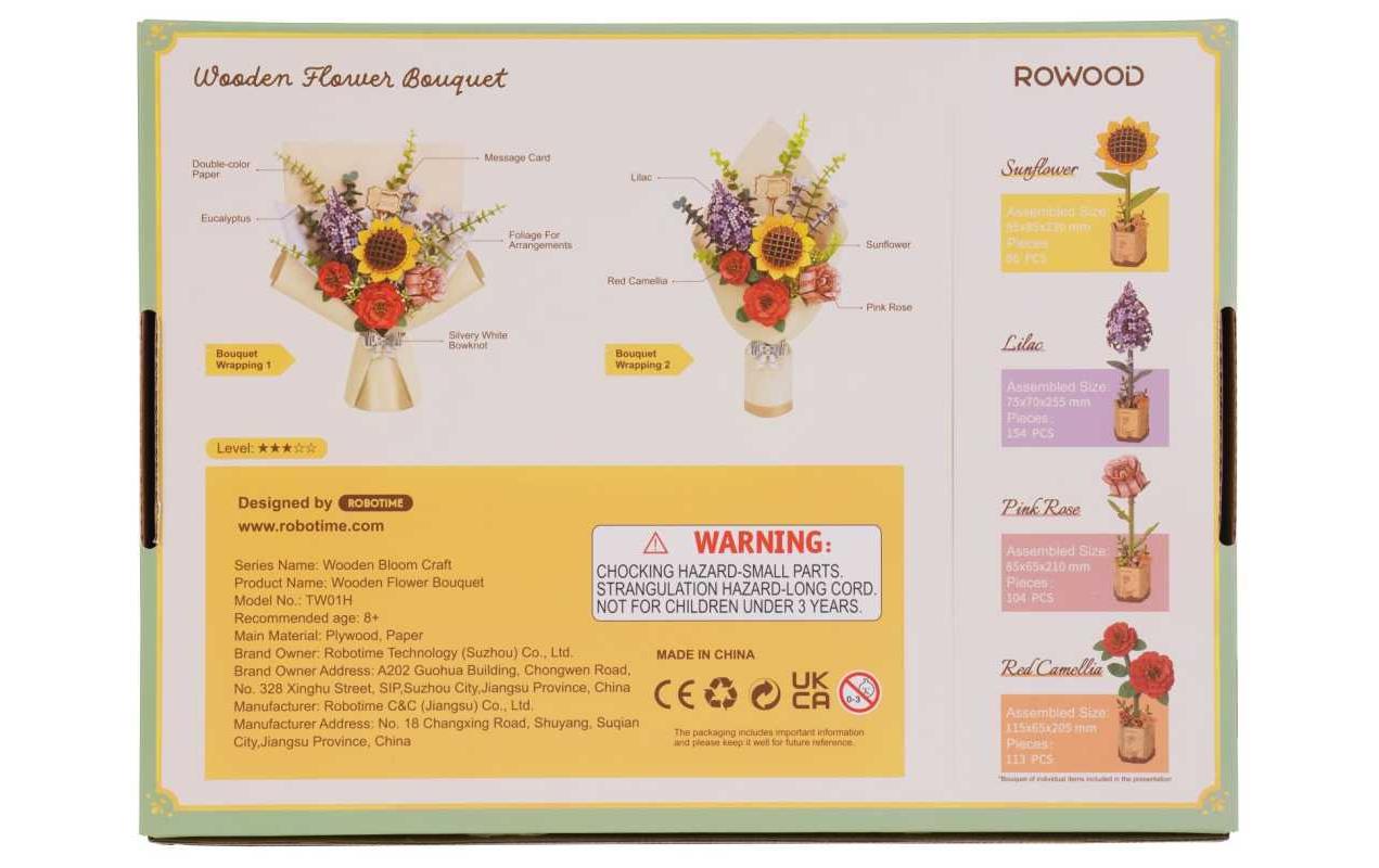 Bausatz BlumenstraussFlower Bouquet Modellbausatz aus Holz