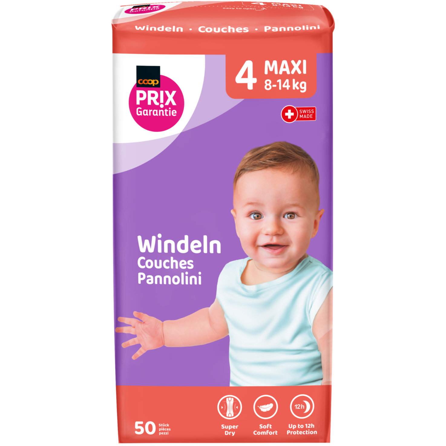 Prix Garantie Baby Windeln Maxi Grösse 4,8-14kg, 50 Stück