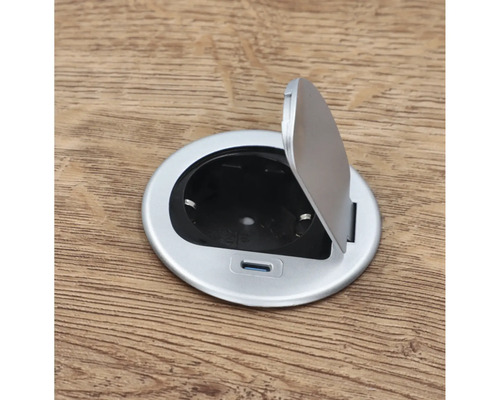 Inbouw-tafelcontactdoos, 1x geaard, 1x USB-C, 1,5 m kabel
