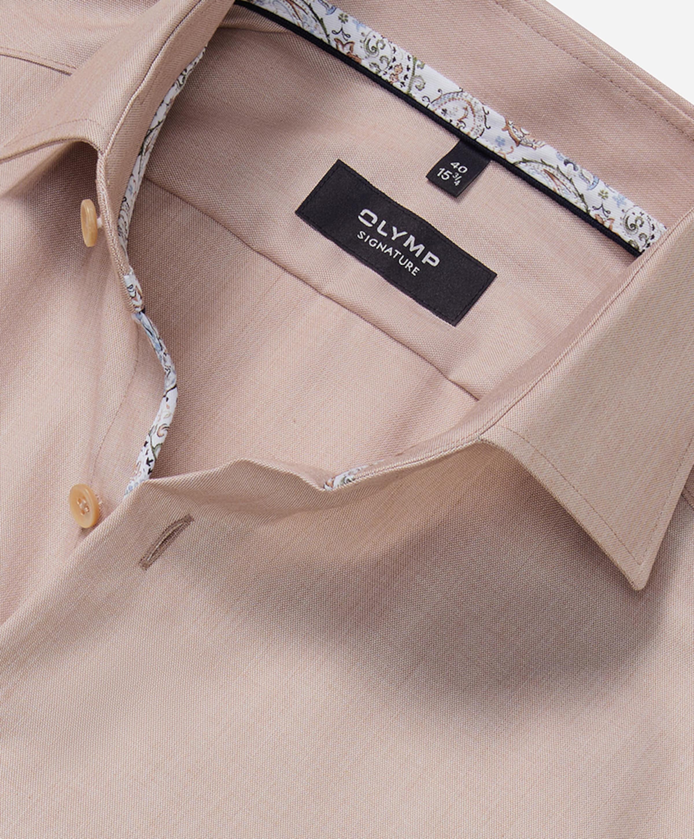 Olymp-Signature Heren overhemd lange mouw beige