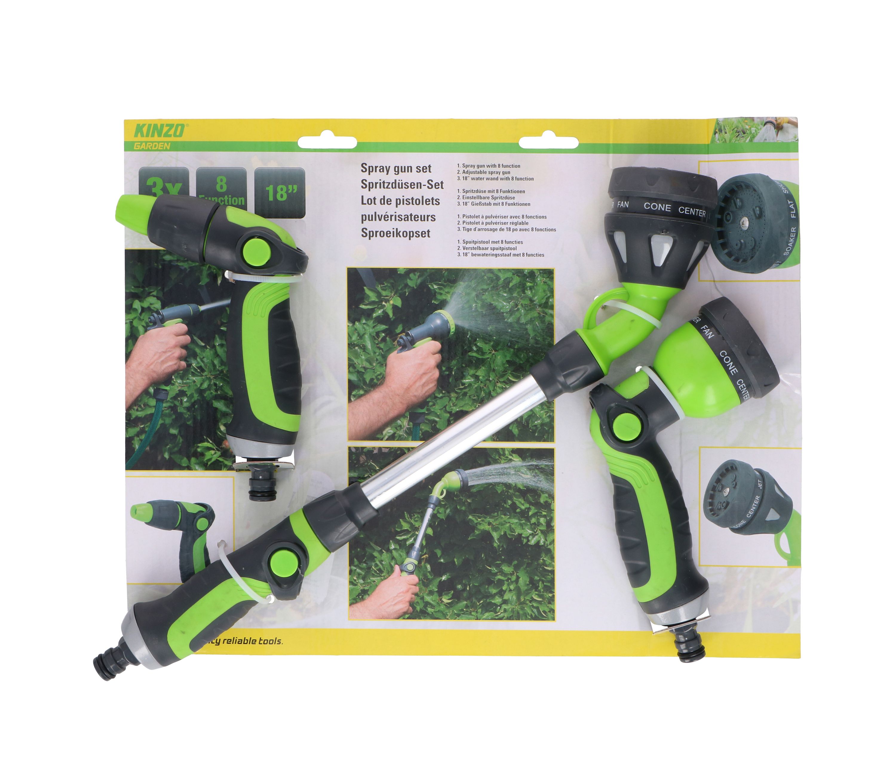 Gartenbrause mit Giessstab Set 3-teilig