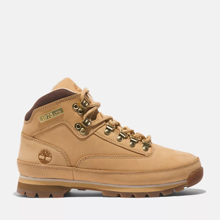 Bota Timberland 50th Edition Butters Euro Hiker de couro para mulheres na cor Golden Butter.