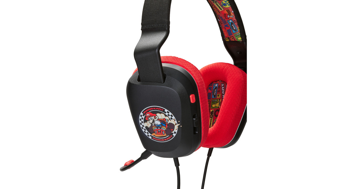 PowerASwitch Stereo Mario Kart over-ear gaming headset  (Zwart/rood)