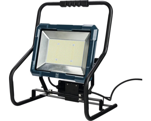 LUMAK PRO LED werklamp, 4-staps dimbaar met standaard, IP54, 200 W, 33000 lm, 6500 K, 5,0 m stroomkabel 3G1,5 mm² H07RN-F met stekker + 2x USB-uitgang + 1x geaard stopcontact