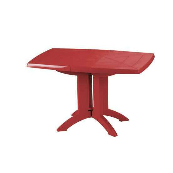Table de jardin VÉGA rouge en résine - 118x77x72 cm