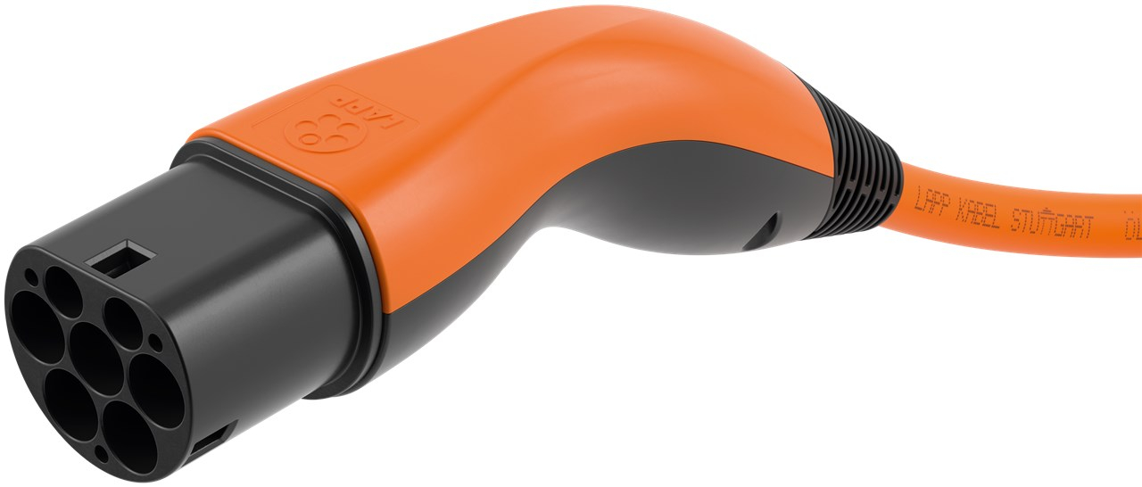 (3m) 22kW/32A Elektroauto Ladekabel 3-phasiges Stromkabel für Hybrid- / E-Autos mit Typ 2 Anschluss (65755) - Orange