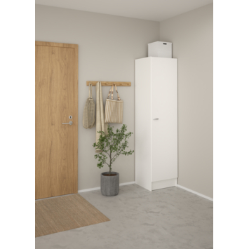 Opbergkast 1-deurs Cosmo wit gelakt spaanplaat 200 x 49,2 x 47,1 cm